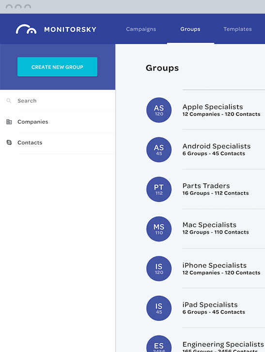 Desktop with Monitorsky Group screen